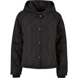 Urban Classics Women's Oversized Diamond Quilted Hooded Jacket Black | shoptok.hr