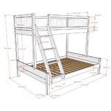 Vipack Bela pograd otroška postelja iz masivne bukve z letvenim dnom 140x200/90x200 cm Forrest – | Shoptok.si