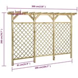 vidaXL Vrtna rešetkasta ograda s pergolom 300x50x200 cm od borovine | shoptok.hr