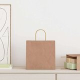 vidaXL Papirnate vrečke 50 kosov z ročaji rjave barve 26x17x25 cm | Shoptok.si
