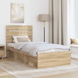  Krevetna konstrukcija s uzglavljem Sonoma hrast 75 x 190 cm | shoptok.hr