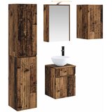  Set ormarića za kupaonicu 5 pcs Staro drvo 43 x 16 x 62,5 cm Cene