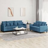 vidaXL 2-dijelni set sofa s jastucima plavi baršunasti Cijene