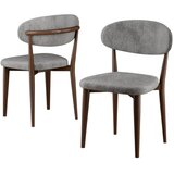 Hanah home set trpezarijskih stolica Onex 6 kom, siva bukle tkanina, drvene noge boje oraha | Eponuda.com