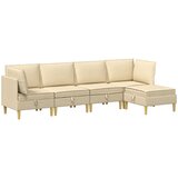  Set namještaja za dnevni boravak s jastukom 5 pcs Krem Tkanina | shoptok.hr