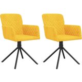  Vrtljiv jedilni stol 2 kosa rumen žamet | Shoptok.si