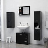  Kupaonsko ogledalo crno 60 x 10,5 x 45 cm konstruirano drvo | shoptok.hr