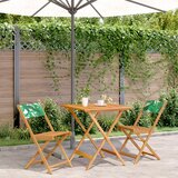  3-dijelni bistro set od tkanine i masivnog drva uzorkom lišća | Eponuda.com