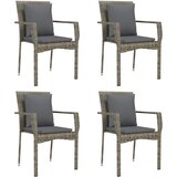  5-dijelni vrtni blagovaonski set crno-sivi od poliratana Siva Dužina stola 160 cm | shoptok.hr