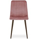 Lava stolica - tamnoružičasti baršun / noge od oraha x 4 | shoptok.hr