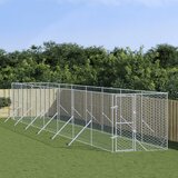 vidaXL Zunanji pasji boks srebrn 2x14x2 m pocinkano jeklo Cene