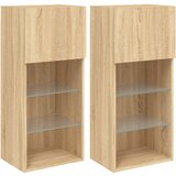 vidaXL TV omarica z LED lučkami 2 kosa sonoma hrast 40,5x30x90 cm, (20977759) | Shoptok.si