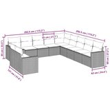  11-dijelni set vrtnih sofa poliratan s jastucima svijetlosivi | shoptok.hr