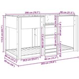  Krevet na kat za djecu Crni hrast 80 x 200 cm Konstruirano drvo | shoptok.hr