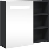  Kupaonski ormarić s ogledalom i LED svjetlom crni 60x13x52 cm | Eponuda.com