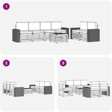  Set vanjskih sofa 7 kom. Prirodna i svjetlosiva | shoptok.hr