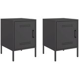 Furnova Nočna omarica 2 kosa črna 36x39x50,5 cm jeklo, (21926127) | Shoptok.si