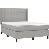  Krevet box spring s madracem LED svjetlosivi 140x190 cm tkanina | shoptok.hr