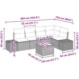  Sjedeća garnitura za vrt 6 kom. Svijetlo siva poliratan Svjetlosiva 264 x 154 x 85 cm | Shoptok.si