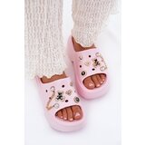 Boto Women's Foam Slippers On Massive Platform With Golden Decorations Pink Ivoriel | Eponuda.ba
