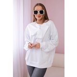 Kesi Cotton blouse with bow in white Cijene