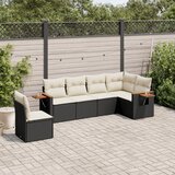  6-dijelni set vrtnih sofa s jastucima crni od poliratana | shoptok.hr