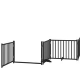  Vrata za pse s vratašcima 12 panela sklopiva 960 cm drvo topole Crna 80 x 60 x 2 cm | shoptok.hr