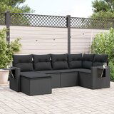 vidaXL 6-dijelni set vrtnih sofa s jastucima crni od poliratana | shoptok.hr