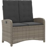  Vrtni naslonjač s jastucima sivi od poliratana Siva 105 x 59 x 93 cm | shoptok.hr