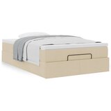  Otomanski okvir kreveta s madraca krem 120x200cm od tkanine | shoptok.hr