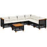  7-dijelni set vrtnih sofa od poliratana s jastucima crni Crna 55 x 55 x 36 cm | shoptok.hr
