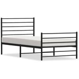 Metalni okvir kreveta uzglavlje i podnožje crni 80x200 cm | shoptok.hr