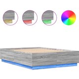 Maison Chic Posteljni okvir - Dvoposteljna postelja - Zakonska postelja z LED lučkami siva sonoma 160x200 cm inž. les, (21695484) Cene