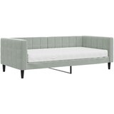 Dnevni krevet s madracem svjetlosivi 90 x 190 cm baršunasti | shoptok.hr