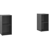 TV omarice 2 kosa visok sijaj sive 72x35x36,5 cm iverna plošča, (20733312) | Shoptok.si
