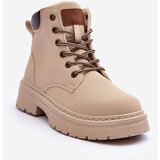 Boto Women's Quilted Lined Lace-Up Boots Beige Corbin | ePonuda.com