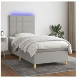  Box spring s madracem LED svjetlosivi 80x200 cm tkanina | shoptok.hr