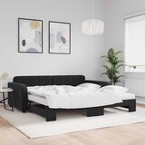  Dnevni krevet na razvlačenje s madracima crni 100x200 cm baršun | shoptok.hr