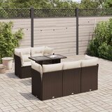 vidaXL 6-dijelni set vrtnih sofa od poliratana s jastucima smeđi | shoptok.hr