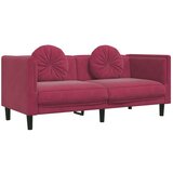 Maison Chic kavč - Sofa - Kanape z blazinami dvosed vinsko rdeč žamet, (21726533) | Shoptok.si