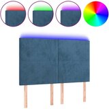  Posteljno vzglavje temno modro 144x5x118/128 cm žamet, (20792597) | Shoptok.si