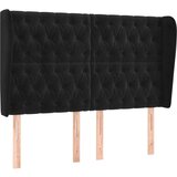  Uzglavlje s ušima crno 147x23x118/128 cm baršunasto | shoptok.hr
