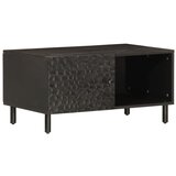 vidaXL Klubska mizica črna 80x50x40 cm trden mangov les Cene