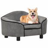 vidaXL Pasji kavč siv 67x47x36 cm pliš | Shoptok.si