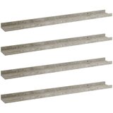Maison Chic 4 kosi Stenske Police - Viseče police betonsko sive 80x9x3 cm, (21793337) Cene