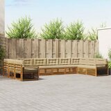  Setovi sofa 10 pcs Prirodna i bež Čvrsto drvo akacije | shoptok.hr