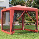 vidaXL Vrtni šotor s 4 mrežastimi stranicami rdeč 2,5x2,5 m HDPE | Shoptok.si