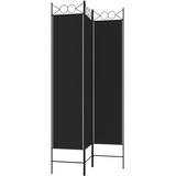 Sobna pregrada s 3 panela crna 120 x 200 cm od tkanine | shoptok.hr