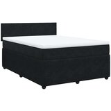 vidaXL Box spring postelja z vzmetnico črna 160x200 cm žamet, (21305668) | Shoptok.si
