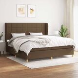  Krevet s oprugama i madracem tamnosmeđi 200x200 cm od tkanine | shoptok.hr
